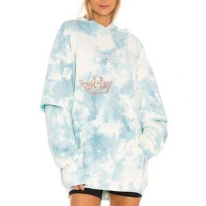 Boys Lie Oversized “Cupids Dating Service” Tie Dye Twofer Sweatshirt Hoodie